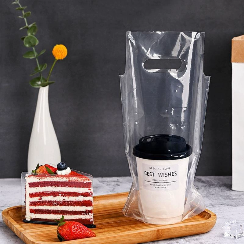 Упаковочный пакет для чая с молоком Caliber, напитков, лимонного чая, кофе, прозрачный, с утолщенным кольцом, для одиночных и двойных стаканов на вынос
