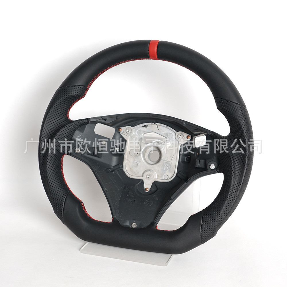 Cross-Border Hot-Selling Product Suitable for 09 Model Bmw E90 Full Leather Red Positioning Line Sports Style Car Steering Wheel Modification