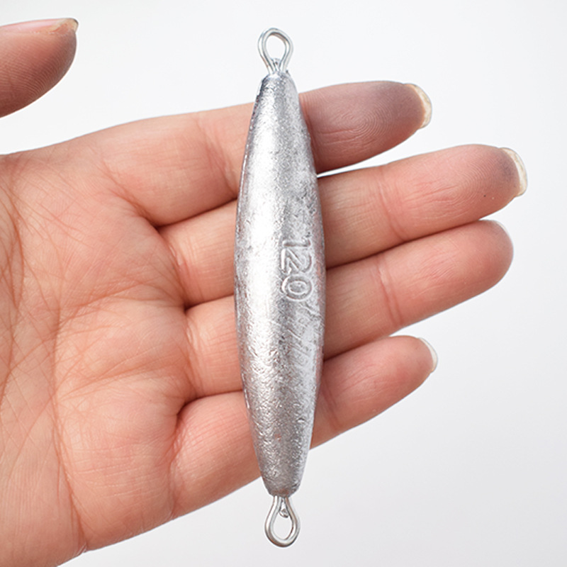 跨境批發錨魚鉛墜兩頭帶環鉛墜雙環漁墜鉛墜 通心橄欖雙環鉛墜