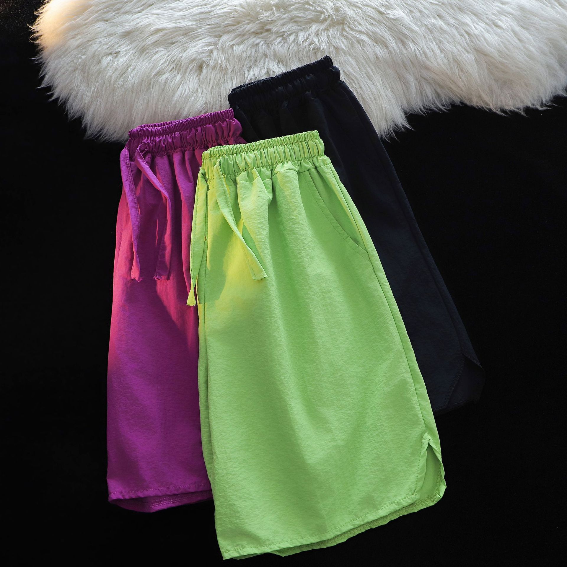 Solid color summer quick dry shorts for leisure for men and women
