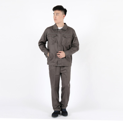 定制裕泉工装春秋长袖工作服男女工地汽修耐磨劳保服刺绣LOGO