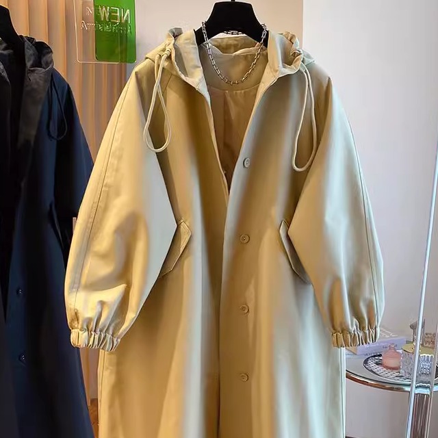 Plus Size Loose Windbreaker Jacket Women's Mid-Length 2025 Spring New Korean Style High-End Casual Outwear for Small People