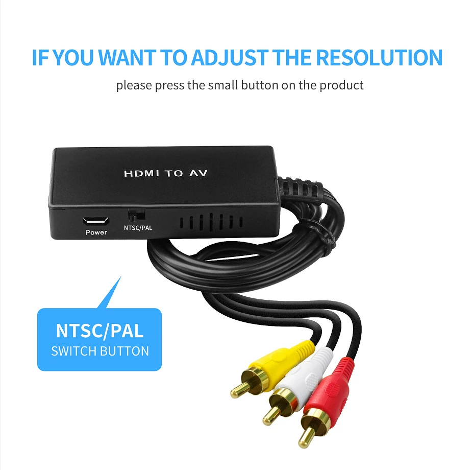 Поставщик производителя конвертер HDMI в AV HDMI в RCA HDMI в RCA HD высокое разрешение и высокая способность