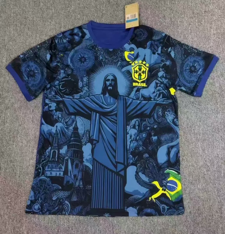 特别版足球服皇马巴西2526跨境短袖t恤休闲运动球衣球迷西甲球队|undefined