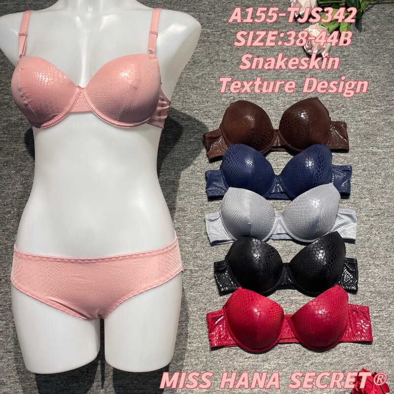 Cross-Border Russian Lingerie Plus-Size Bra Women's Crocodile Leather Bra and Panties Lingerie Set Manufacturer Wholesale