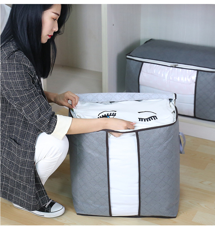 Storage Box For Clothes Household Fabric Transparent Visual Box_voghion.com