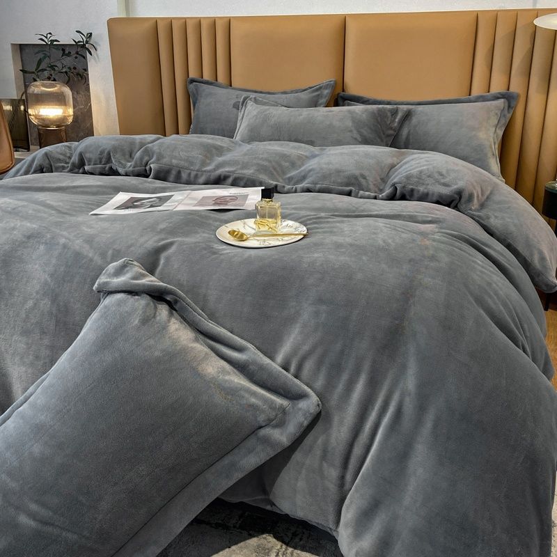 冬季加绒珊瑚绒被套单件加厚双面绒冬天被子套牛奶绒被罩单人毛绒