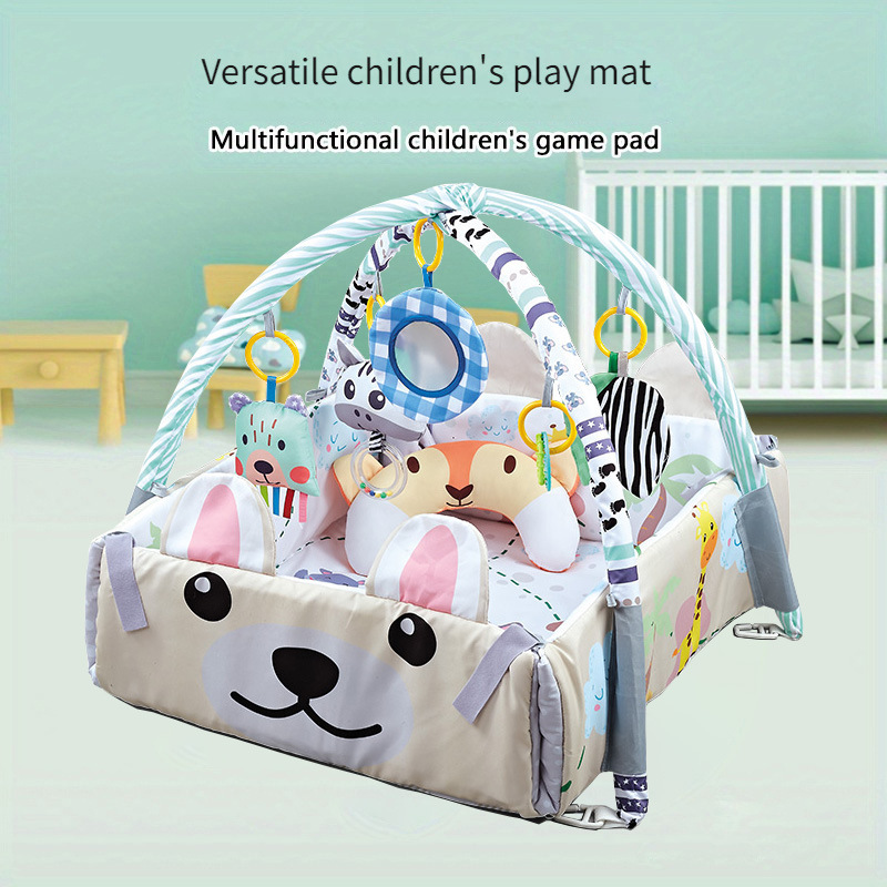 Four-In-One Baby Four-Sided Fence Crawling Mat, Fitness Frame with Pillow, Climbing Mat, 20 Balls, Game Mat Toy