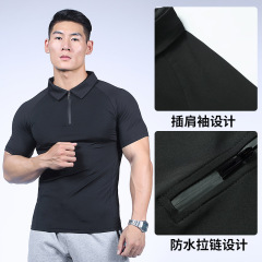 半袖シャツ男女2022夏薄手スポーツ半ファスナー作業服団服カジュアル速乾広告poloシャツ