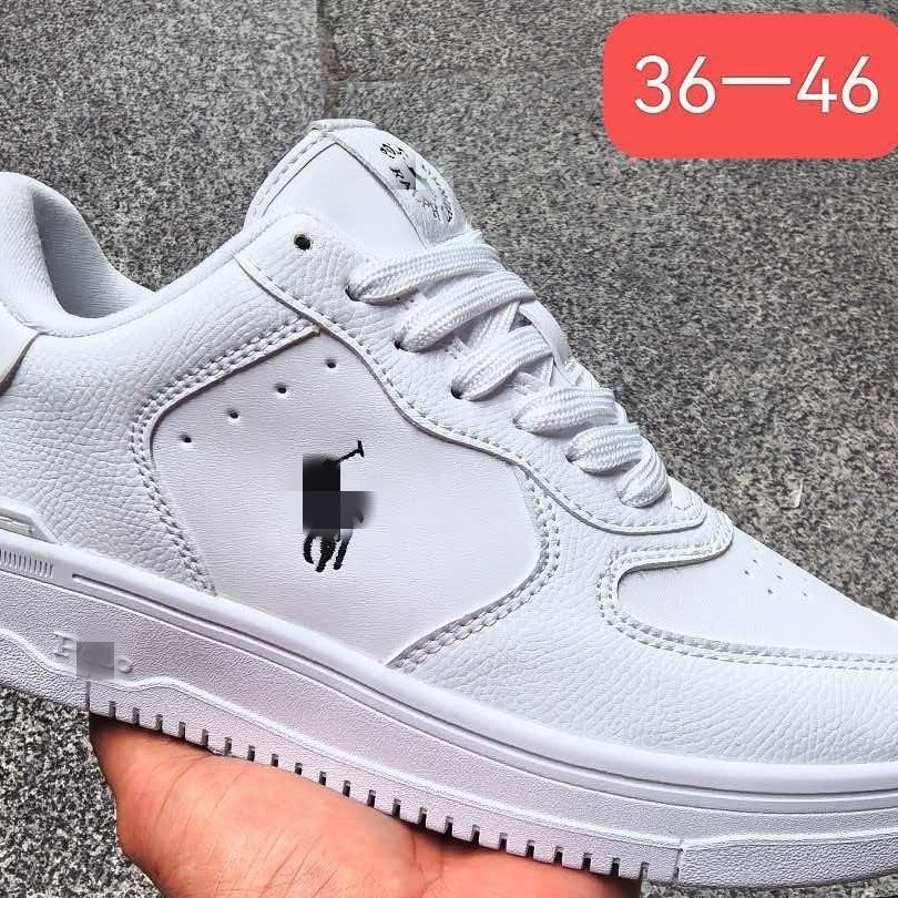 Putian cross-border Ralph Lauren Masters Court leather lace-up fashion thick-soled low-top sneakers for both men and women