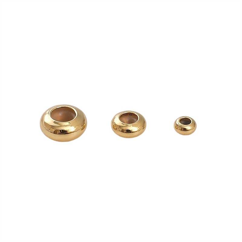 14k包みの金の平円のシリカゲルの位置決めの玉の調整のビーズのdiyの手作りのブレスレットのネックレスのアクセサリーの材料の部品|undefined