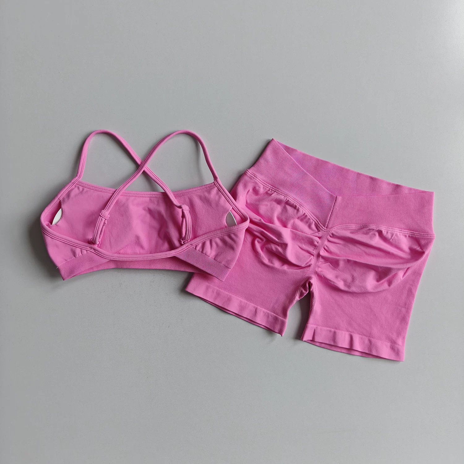 Levantar la cadera V cintura alta elasticidad mostrar la cadera traje de yoga sin costura ropa interior deportiva almohadilla para el pecho desmontable a prueba de golpes para reunir a las mujeres de espaldas image 18