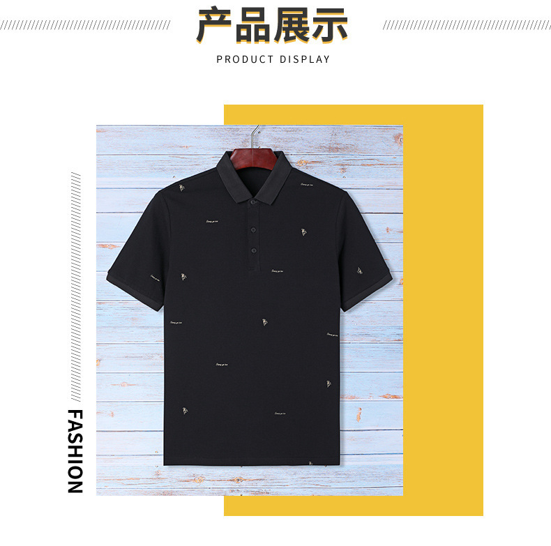 Polos de manga corta para hombre Spot Golf, verano europeo y americano, nueva solapa de negocios, camiseta publicitaria de talla grande Paul