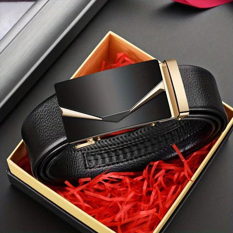 Top Layer Cowhide Men's Belt Trendy Automatic Buckle Waistband Men's Fashion Premium Casual Business Trouser Belt