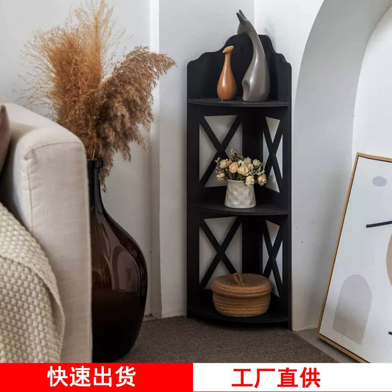 北欧客厅置物架卧室角落沙发边角架床边架转角架阳台收纳架卫浴架