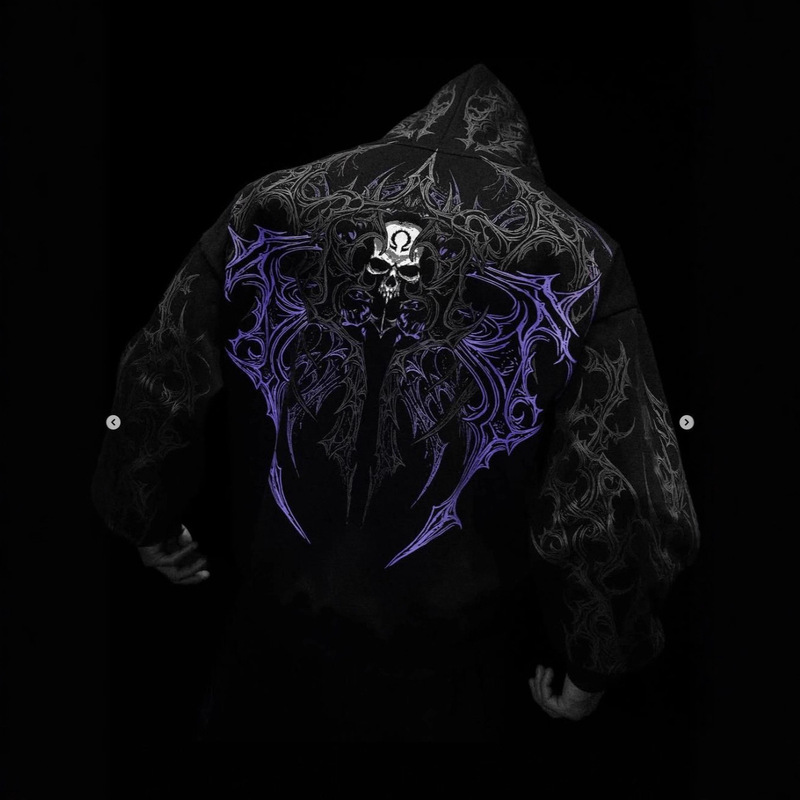 American Trendy Brand Dark Style Sports Fitness Men's Sweatshirt High Street Autumn and Winter Jacket