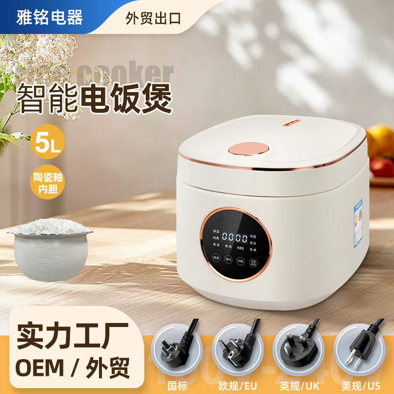 Rice Cooker for 5 People, Smart Home Multifunctional New Model, Scheduled Cooking, Soup Making, 5 Liters, Ceramic Inner Pot, Non-Stick Pan, 110V Us Standard