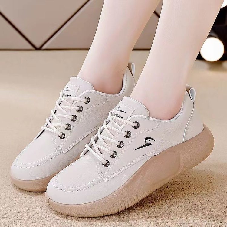 Autumn base universal breathable white sneakers for students…