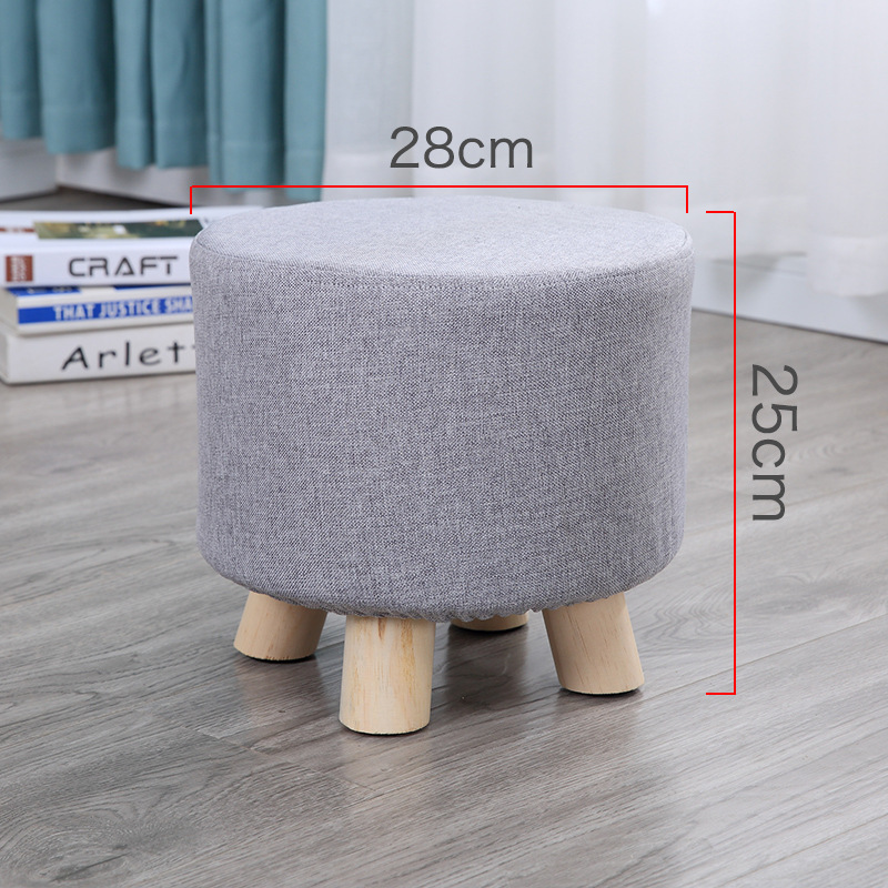 Taburete pequeño Internet celebridad hogar tela taburete bajo sala de estar creativa sofá taburete lindo taburete redondo zapatos Cambio de heces perezoso banco pequeño