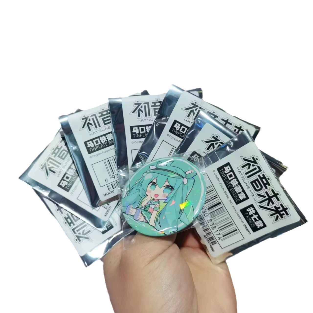 tinplate бейдж (Хацунэ Мику) blind box, коллекционная булавка, одна случайная дизайн, 7 вариантов набора