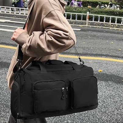 Bolso de equipaje deportivo de gran capacidad, bolso de viaje de corta distancia, bolso de fitness de marca de moda de color en contraste para hombres, bolso multifuncional de todo fósforo
