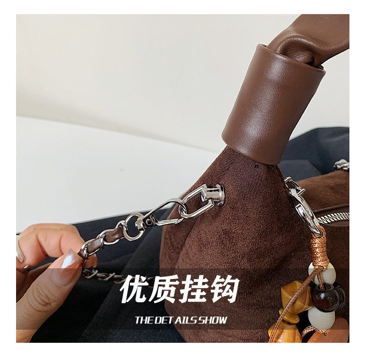 Túi đeo chéo nữ dáng sủi cảo da PU mềm, kiểu dáng tối giản tiện đi làm hằng ngày — màu cà phê, màu nâu, màu trắng ngà, xanh lá cây chi tiết 8