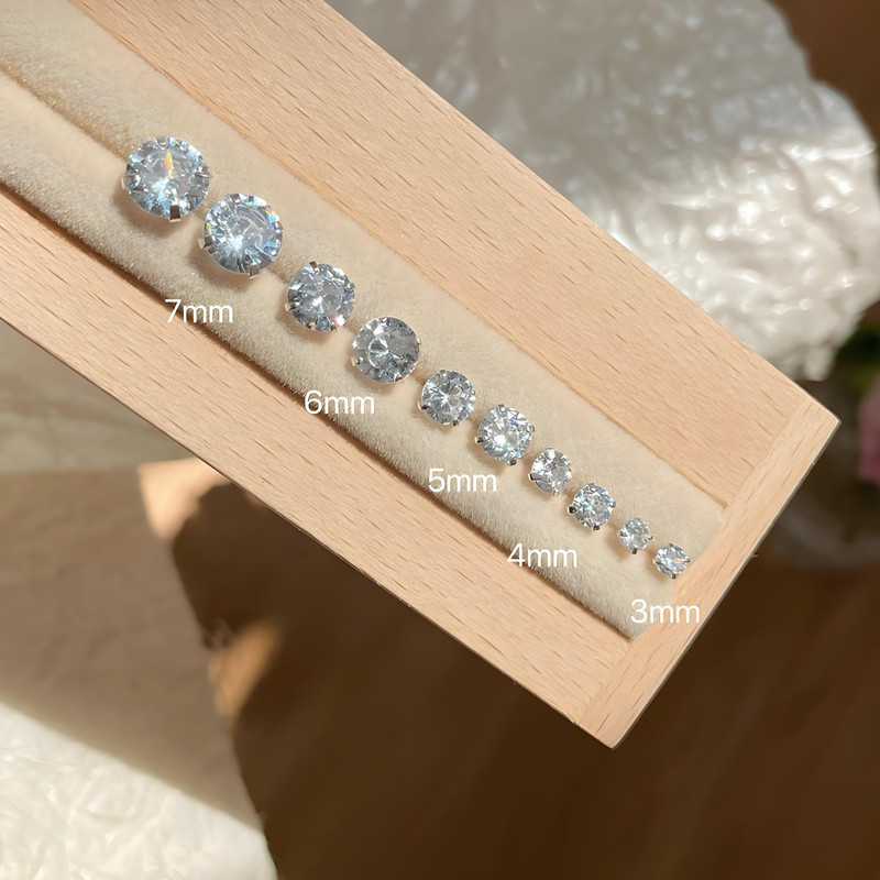 wholesale zircon stud earrings for women special-interest design 925 silver earrings flash everyday joker ear-caring delicate eardrops bone nail