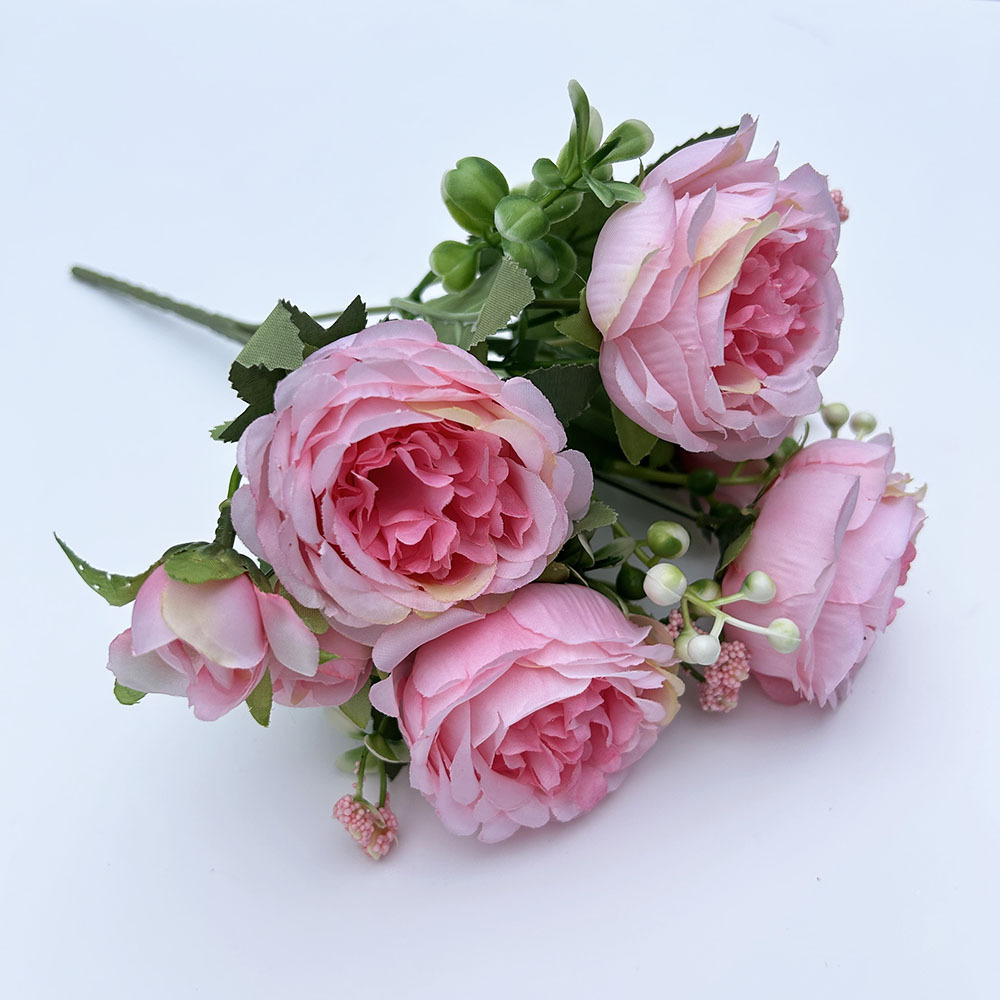 Simulation 5 Spring Peony Korean-style Bundle Rose Peony Simulation Flower Home Wedding Rose Bundle Decoration_voghion.com
