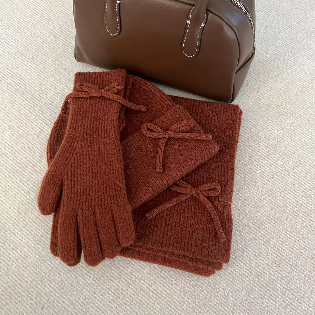 나비넥타이 3종세트-브릭레드