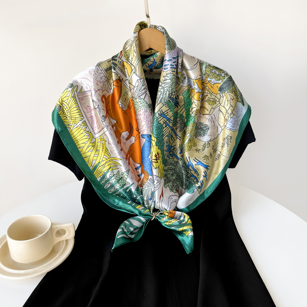 Femmes Décontractée Vacances Couleur Unie Polyester Écharpe En Soie display picture 12