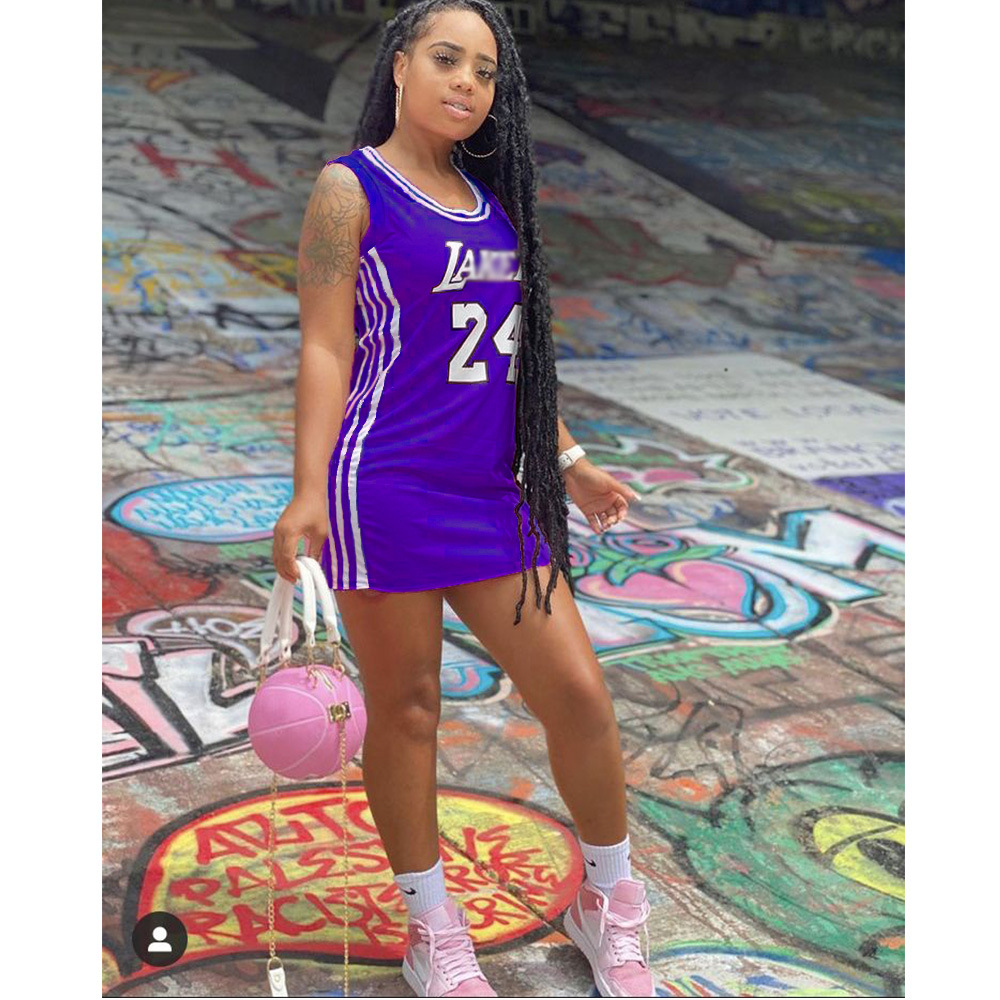 wholesale clothing vendor Nihaostyles round neck print basketball dress  NSCN67223