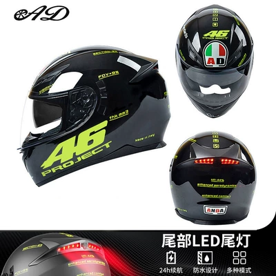 Ad Electric Motorcycle Helmet for Men and Women Winter Motorcycle 3C Certified Full-Face Helmet Dot Four-Season Safety Helmet Led Taillight
