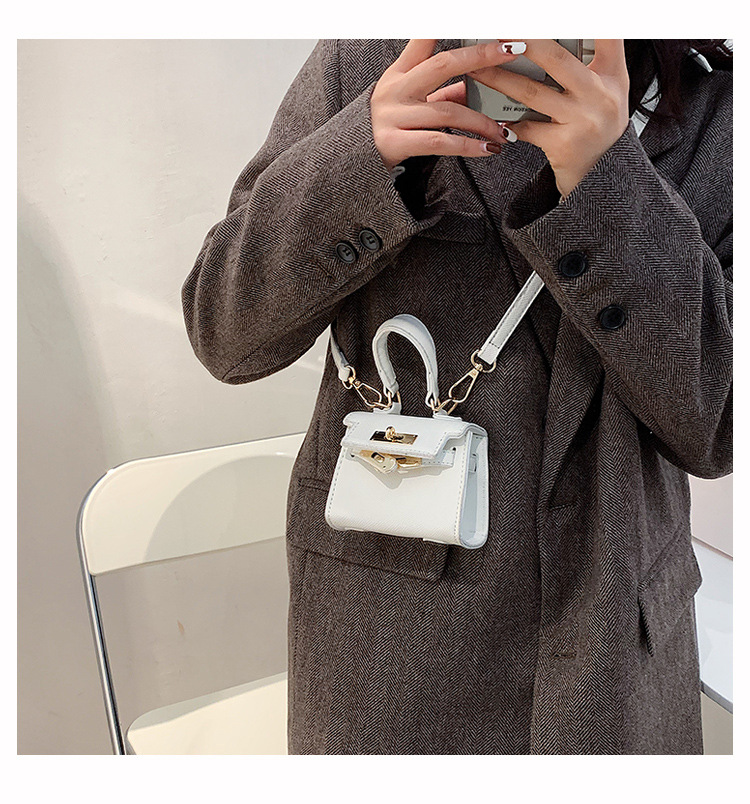 Mini Kelly Lipstick New Palm Pattern Platinum Bag Foreign Style Single Shoulder Bag display picture 27