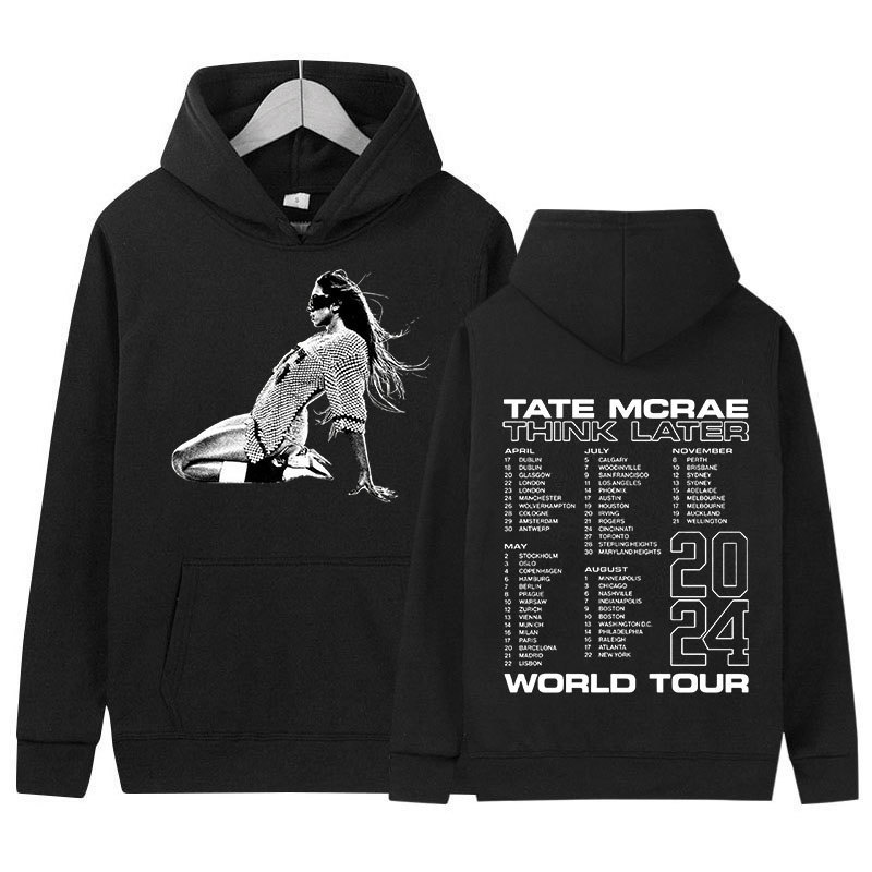90s Vintage Tate McRae Tour 2024 New Hoodie Men Women's Caso