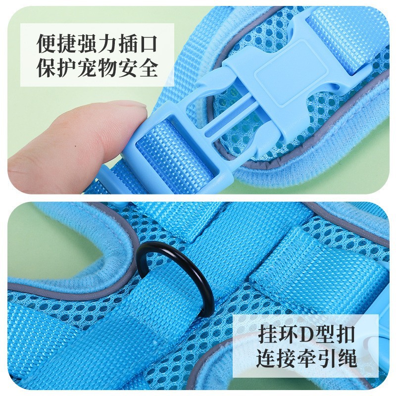 Suministros para mascotas nueva mascota pecho Correa chaleco perro Correa reflectante transpirable perro cuerda en stock al por mayor