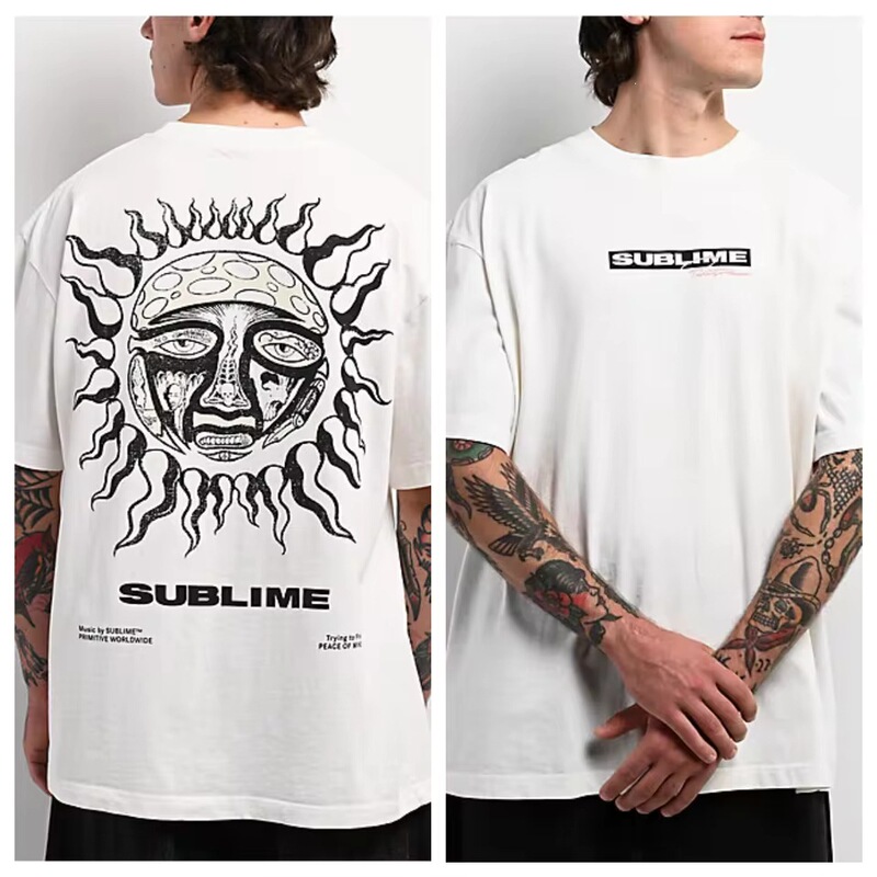 Sublime Arise Skateboard T-Shirt Pure Cotton Graphic T-Shirt Men's and Women's Summer Street Wear Top Sublime Arise Skateboard T-Shirt Pure Cotton Graphic T-Shirt Men's and Women's Summer Street Wear Top