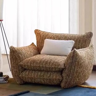 Retro Seria Leisure Chair Italian Minimalist Sofa French New Style Small Apartment Living Room Lazy Sofa Chair