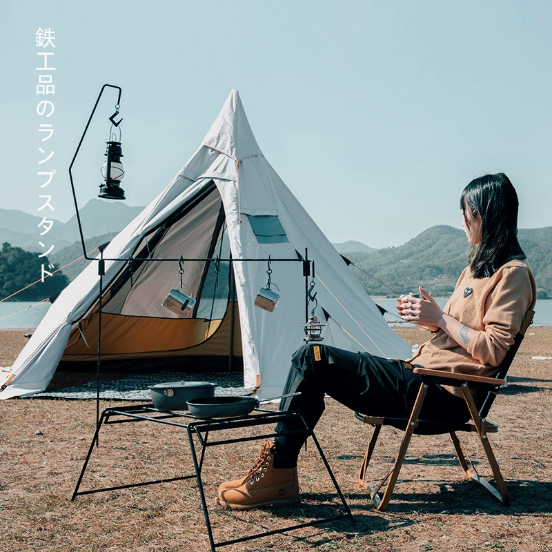 三只小驴 Outdoor open -camp iron lamp holder standing rack can be removed from combination of lighting lights, kerosene lamp camp lamp frame