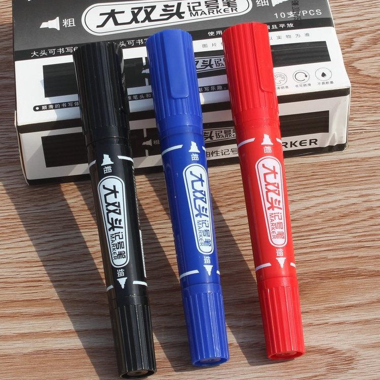 ZUIXUAN grande de doble cabeza grasa logística marcado pluma micrófono marcador pluma Qike cartel pluma papelería al por mayor