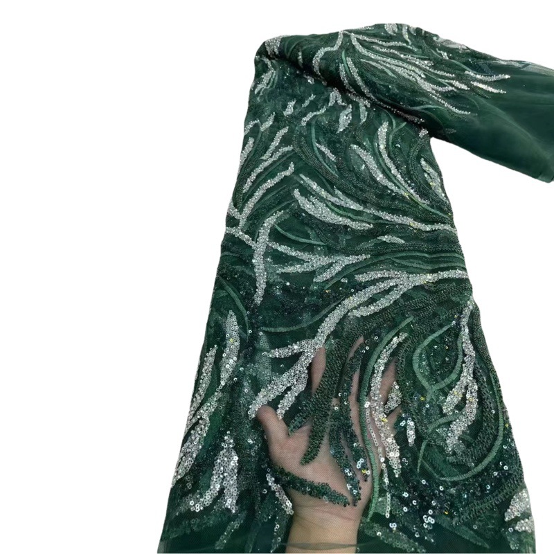 Tela bordada con lentejuelas y cuentas en forma de mariposa 3D hecha a mano, con borde colgante, para vestidos de novia, vestidos de damas de honor, ropa formal infantil y tela de encaje. image 1