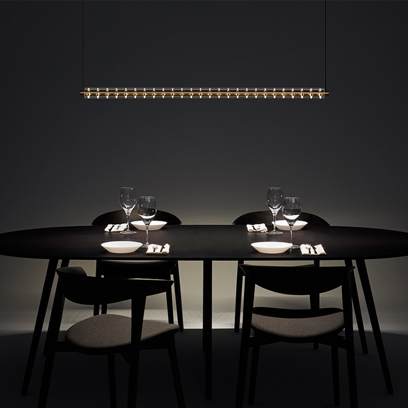 Minimalist Front Desk Art Pendant Light, Creative and Simple Linear Design for Restaurant, Office, Library, Nordic Style Long Strip Pendant Light Minimalist Front Desk Art Pendant Light, Creative and Simple Linear Design for Restaurant, Office, Library, Nordic Style Long Strip Pendant Light