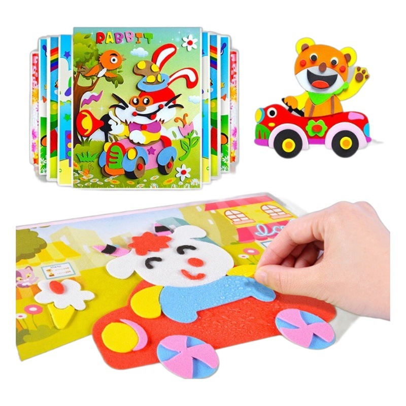 Los niños creativos pasta hecha a mano EVA 3D pegatinas DIY material paquete kindergarten 3D Eva pegatinas