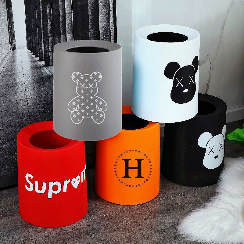 Nordic Style Trash Bin Home Light Luxury Living Room Bedroom Creative Cute Modern Simple Toilet Instagram Style