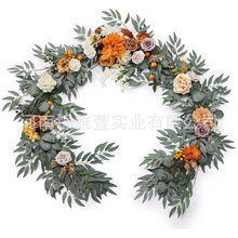 亚马逊婚礼仿真花尤加利玫瑰桉树花藤条桌椅装饰花条藤条厂家批发