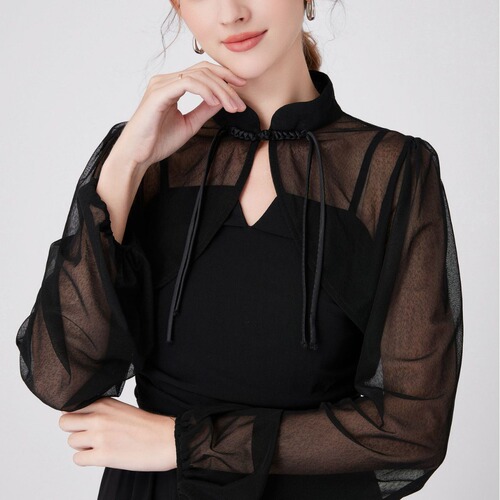 Cross-border best-selling ready-to-ship national-style qipao with snow silk shawl collar and lapel, for children and adults, beach sun protection decoration collar