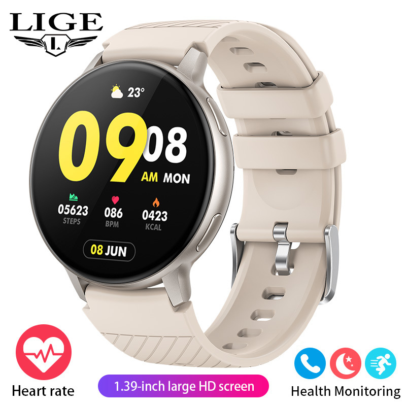 LIGE Unisex Smart Watch with Blood Pressure & Heart Rate Monitoring Bluetooth Connectivity Music & Photography Features Business Luxury/Sport Style_voghion.com