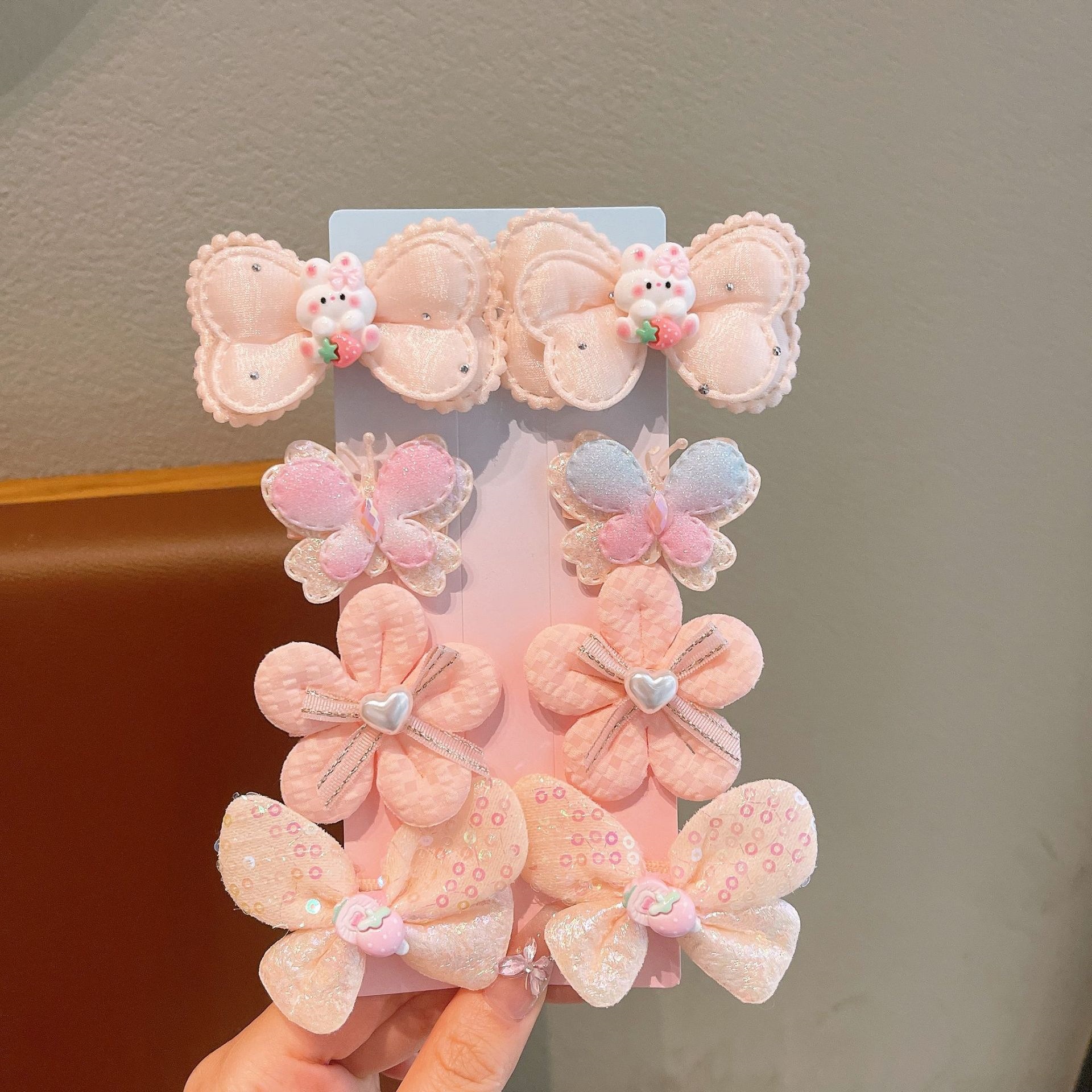 Niños arco iris color gradiente arco clip para el cabello simple atmósfera pequeña clip superior detrás del cerebro clip para el cabello de niños