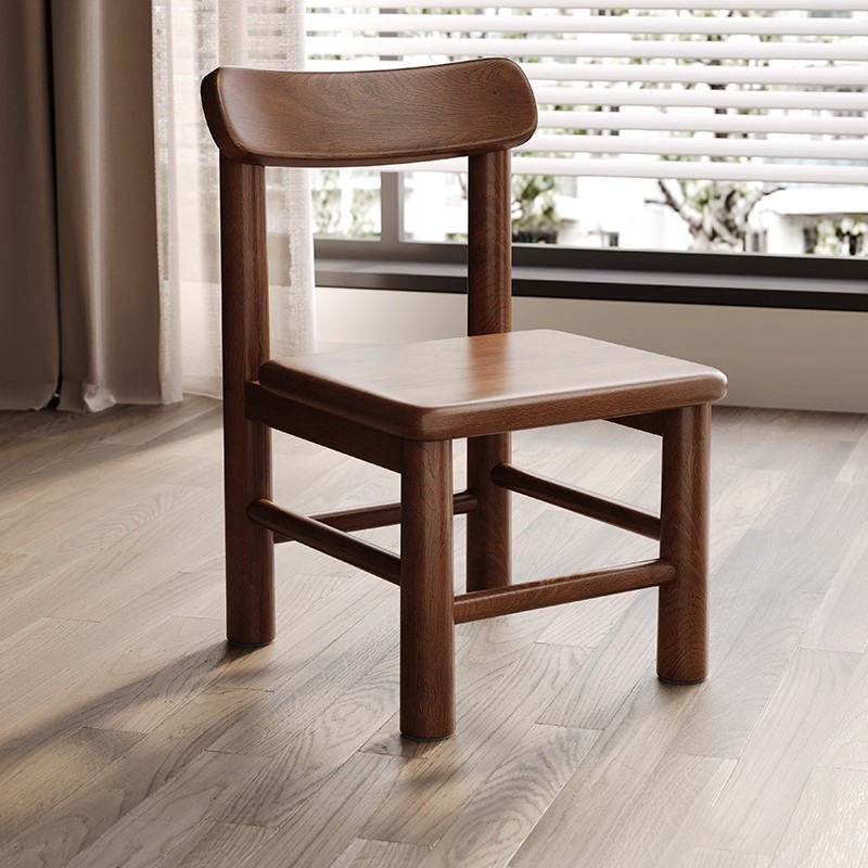 Taburete pequeño, sala de estar doméstica, silla simple, pequeño banco moderno, respaldo de madera maciza, sofá, taburete de cambio de zapatos