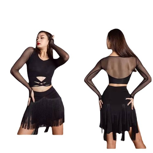 Latin dance skirt, practice clothes, women's dance pants, new professional dance clothes, irregular tassel skirt