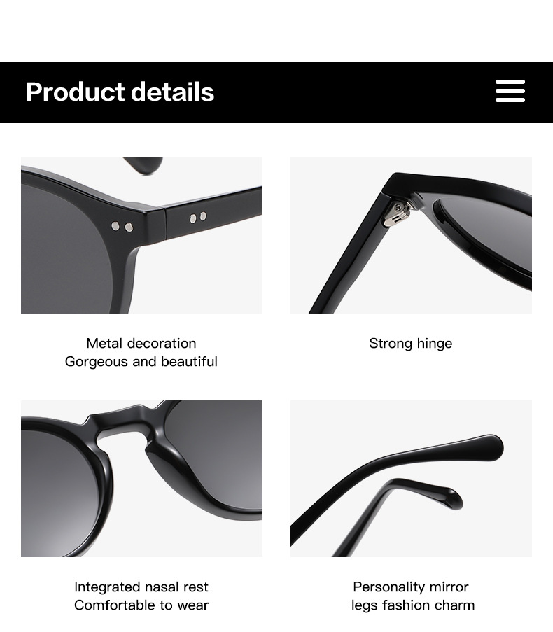 55g Weight Full Frame Glasses Structure Glasses Frame Classification Ac Lens Material Oval Frame Glasses Style Casual, Outdoor, Sports Occasion Solid Color Pattern All Seasons Season Unisex Gender Retro, Sweet Style Retro Sweet Solid Color Ac Oval Frame Full Frame Optical Glasses 13